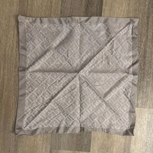 Fendi Gray Monogram Silk Scarf